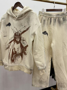 ชุดวอร์มผู้ชายแบบย้อมสีซีดจางสไตล์วินเทจ กางเกงจ็อกเกอร์ปักโลโก้ เสื้อฮู้ดดี้ กางเกงขาบาน ชุดออกกำลังกาย ปรับแต่งได้ด้วยเทคนิค DTG - Product Image 2