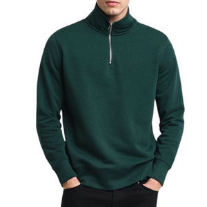 Green Quarter Zip Sweatshirt Unisex Stylish Pullover Soft Comfortable Long Sleeve Zip Sweatshirt Trendy Casual Wear Cozy Winter - Product Image 5