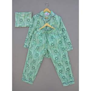 Indian Handmade Women's Pajamas <b>Set</b> Comfortable Cotton Hand Block Print <b>Sexy</b> Sleepwear for Summer - Product Image 1