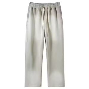 <b>Light</b> Washed Plain 100% Cotton Anti-Wrinkle <b>Trousers</b> Sweatpants Men's Casual Streetwear Brand New Fashion Custom Breathable - Product Image 1