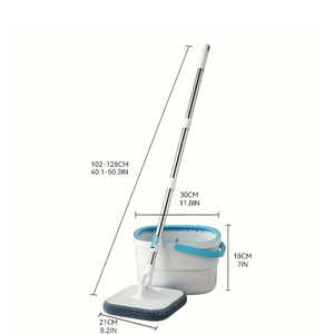 Ensemble de seaux à serpillière rotatifs autoportants pour la maison, motif rectangulaire, serpillières paresseuses, dépoussiérage, séparation des eaux usées - Product Image 3