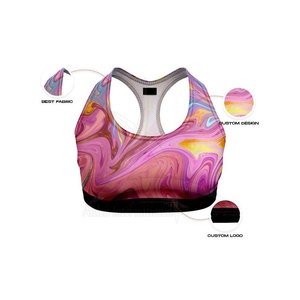 Lightweight Breathable Eco-Friendly Sublimation Bra 2025 Latest Design Women Gym Workout Light Support Seamless - Product Image 5