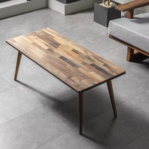 Mesa de Centro de Nogal, Estilo Moderno de Mediados de Siglo, Mesa de Centro Rectangular de Madera de Nogal Maciza, Muebles de Sala de Estar, Estructura Resistente - Product Image 1