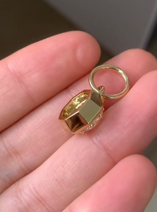 Colgante de Oro Amarillo de 14k con Engaste de Bisel, Diamante Cultivado en Laboratorio de 2 Quilates, Chapado en Oro Vintage, Joyería Fina, Colgantes y Dijes para Mujer - Product Image 4