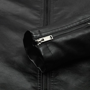 Chaqueta de cuero de grano completo para motocicleta de primavera y otoño para hombre, abrigo ajustado con solapa y cremallera negra con bolsillo de gran tamaño para hombre de alta calidad - Product Image 3