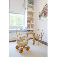 Landau en rotin méticuleux pour enfants landau de poupée naturel classique pour jouer au chariot de bébé en rotin pour les tout-petits