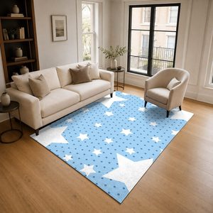 <b>RUGS</b> DEPOT LXDP-0488 Wholesale Blue Navy Bohemian Tribal Digital Printed Machine Washable Chenille Area <b>Rug</b> <b>Non</b> <b>Slip</b> - Product Image 2