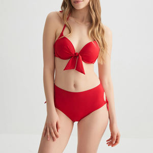 Conjunto de Bikini de Dos Piezas para Mujer, Sexy, Color Sólido, Traje de Baño con Espalda Descubierta, Bikini Personalizado, Ropa de Playa - Product Image 1