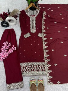 Sari Tradicional Bordado Listo para Usar, Ropa Festiva Especial para Adultos, Diseño Personalizado de Seda para Invierno + Blusa - Product Image 6