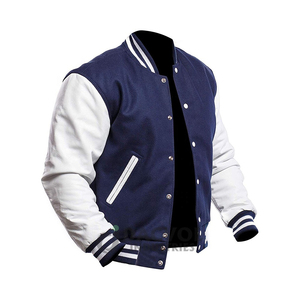 Men's College Baseball Varsity Jacket Wool Blend Cotton Shell Embroidered Front Logo Customized Color Multi-function Winter Coat - Product Image 2