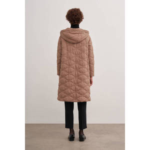 Chaqueta Larga Acolchada de Invierno con Capucha y Forro de Tela Tejida, Manga Larga, Capucha Desmontable, Resistente al Viento - Product Image 6