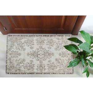 Alfombra con Estampado Floral: Diseño Oushak Turco, Fácil de Limpiar, Estilo Persa, Alfombra de Terciopelo - Product Image 3