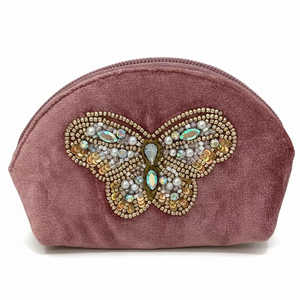 Sac de rangement pour maquillage miniature en tissu velours brodé à la main avec logo personnalisé, multifonctionnel, avec fermeture éclair, porte-monnaie, bijoux, voyage, chambre à coucher - Product Image 1