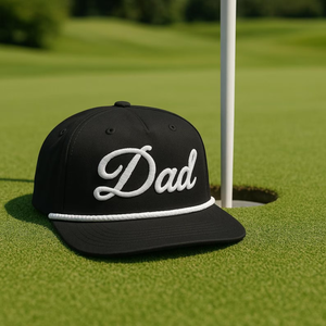 Chapeau de papa avec logo personnalisé casquettes de baseball à 5 panneaux avec patch de broderie sport étiquettes tissées hydro-imperméables corde de golf à facture plate - Product Image 3