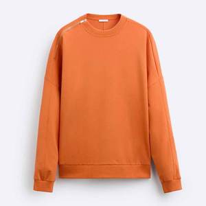 สเวตเชิ้ตแบบยาวของผู้ชายเสื้อสเวตเชิ้ตแบบพอดีตัวปกติทำจากผ้าฝ้าย100% มีสไตล์สีพื้น2025 - Product Image 1