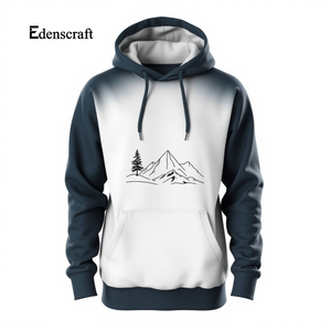 Sweat à capuche en molleton imprimé gaufré et élégant pour hommes pull d'hiver léger tissu en coton mélangé durable pour Streetwear - Product Image 1