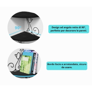 Étagère d'angle murale à 4 niveaux, design en bois et métal, gain de place, avec supports en forme de chat - Product Image 5