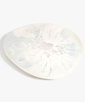 Plateau rond en pierre de travertin beige, plateau de service, aspect marbre naturel, plateau décoratif, plateau à fromage, vaisselle de luxe