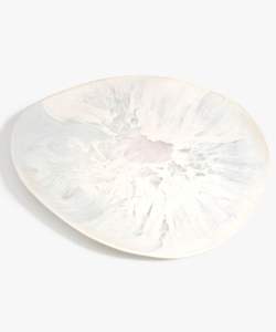 Plateau rond en pierre de travertin beige, plateau de service, aspect marbre naturel, plateau décoratif, plateau à fromage, vaisselle de luxe - Product Image 6