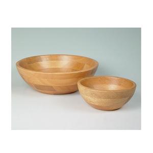 Ensemble de 4 bols arrondis en bois de mangue pour vaisselle de table, ustensiles de cuisine, bols de service pour aliments et légumes verts - Product Image 3