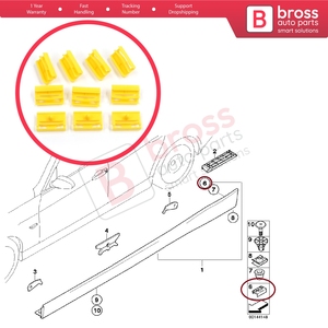 BCF5075 10 ชิ้นคลิปหนีบแผงร็อคเกอร์สำหรับซีรีส์ 3 E90 E91 2004-2012 51777166869 - Product Image 5