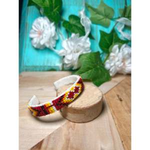 Bracelet à manchette perlé de style ethnique Navajo, fait main avec soin - Product Image 2