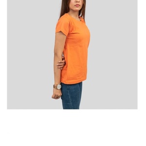 Camiseta Personalizable de Cuello Redondo para Mujer, de Verano, Tejida, Transpirable, de Algodón, Corta, Lisa, Informal, con Logotipo Estampado y Bordado - Product Image 3