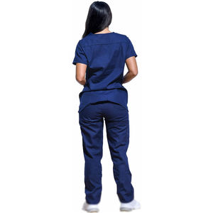 Tenues d'infirmière d'hôpital confortables et élégantes, ensembles de blouses médicales 100% coton toile, personnalisables, hauts pour femmes - Product Image 2