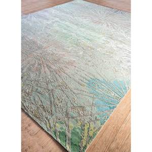 Alfombra Kavi Gris y Negra, Tejida a Mano con Lana, Bambú y Seda, Diseño Teoría del Caos, Rectangular, Abstracta, para Sala de Estar, Esk-400 - Product Image 2