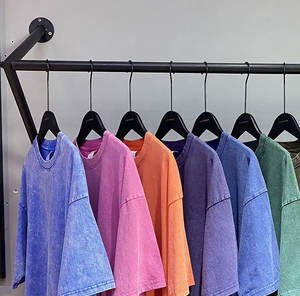 Camiseta de gran tamaño Vintage con lavado ácido para hombre, ropa de calle personalizada de talla grande, camisetas gráficas 100% de algodón con estampado DTG, ropa de hombre en blanco - Product Image 3