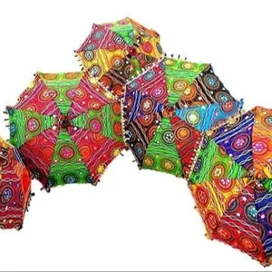 Handicraft Rajasthani Embroidered Umbrella for Party Event Wedding Anniversary Festival Diwali Navratri Decoration Umbrella
