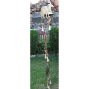 84 cm Set 5 Pieces Outdoor Patio Garden Wall Hanging Windchime Camel <b>Bell</b> Ornaments Metal Aluminium Christmas Outdoor Decor - Product Image 1