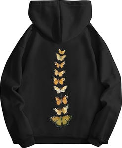 Sudaderas con capucha negras con gráfico de gato de gran tamaño para mujer, sudaderas Y2k, ropa de moda de otoño, diseño de aduanas 2026 - Product Image 6