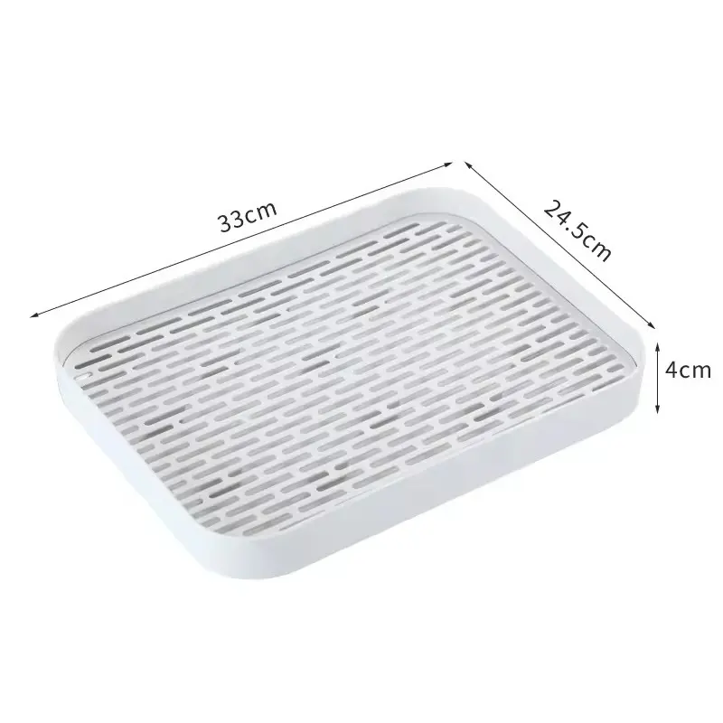 Bathroom and Kitchen Rectangle Deepen Plastic Dish Drain Tray Bardia Tea Draining Board Cup Drying Rack for Household Storage
