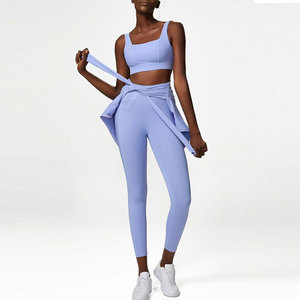 Conjunto Deportivo Transpirable de 3 Piezas para Mujer, Top Deportivo, Leggings de Yoga, Ropa Deportiva sin Costuras para Chicas de Talla Grande - Product Image 3