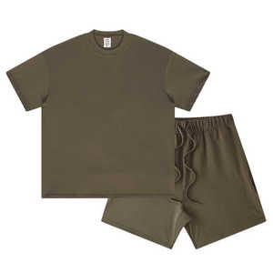 Survêtement surdimensionné 2 pièces pour hommes, short et chemises, tenue d'été élégante pour hommes, ensemble de vêtements de sport respirant à séchage rapide pour sports, gym - Product Image 1