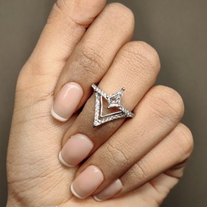 High Quality 14K White <b>Solid</b> Gold Wedding Rings Pear Shape Lab Grown Diamond Women's Fine Casual Jewelry for Engagement Rings - Product Image 5