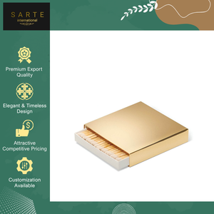 Fournisseur direct d'usine, boîte à allumettes en laiton de luxe de haute qualité, couvercle et manchon avec logo gravé personnalisé, écologique - Product Image 3