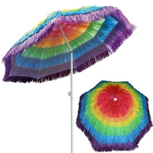 Parasol de plage minimaliste avec tissu en nylon 190T, plus de 140 cm de diamètre, pliable, commande manuelle, design droit - Product Image 1