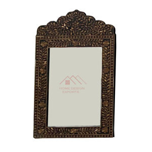 <b>Round</b> <b>Black</b> and White Wall Decor <b>Mirror</b> Bone Inlay Home Wall Decor <b>Mirrors</b> - Product Image 3