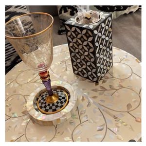 Incrustation de nacre multicolore Bakhoor Mabkhara, brûleur d'incrustation d'os 2023 plateau de serpillière, boîte en résine, brûleur Mubkhar, ensemble cadeau, nouvelle collection - Product Image 1