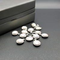 Connecteur à simple attache en argent sterling 925 plaqué or et argent, forme ronde, pour perle naturelle de 10 mm