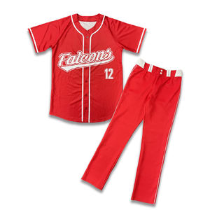Uniforme de Béisbol OEM 2025 al por Mayor, Personalizado, Rojo, Transpirable, Talla Grande, Diseño por Sublimación, Antibacterial, de Secado Rápido - Product Image 1