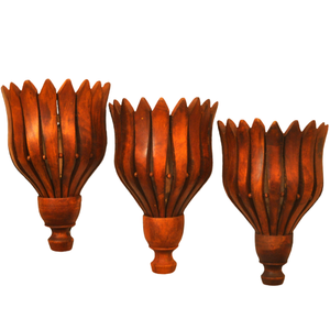 Par de jarrones colgantes de pared de madera tradicionales en tamaños personalizados, jarrón colgante de pared hecho a mano, elegante jarrón colgante de pared de madera artesanal. - Product Image 5