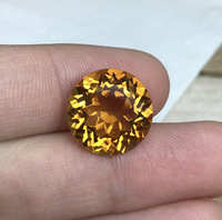 Citrine naturelle ronde à facettes jaune orange pierres précieuses en vrac Jaipur fabricant bijoux en Quartz naissance de novembre 1mm à 50mm
