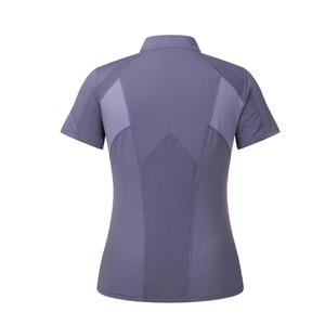 Chemise de spectacle équestre professionnelle durable pour femmes à manches courtes, confortable et extensible, haut de compétition d'équitation - Product Image 3