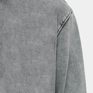 Haute qualité 100% coton lavé à l'acide sweat à capuche crocheté haute rue série hiver Vintage Style pierre lavé vieux pull Look - Product Image 4
