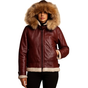 Veste de moto en cuir d'agneau véritable pour femme, sur mesure, OEM, de haute qualité, avec doublure en soie, pour l'hiver - Product Image 1