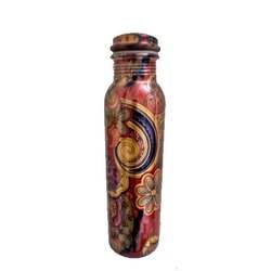 Bouteille d'eau de qualité supérieure en cuivre pur pour la salle de sport et le yoga Ayurveda Bouteille en cuivre recommandée style indien - Product Image 2