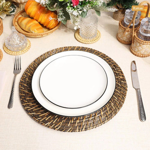 Logo personnalisé 100% bambou naturel rotin écologique D33cm chargeur assiette vaisselle commande minimum 100 pièces fournies Vietnam - Product Image 4